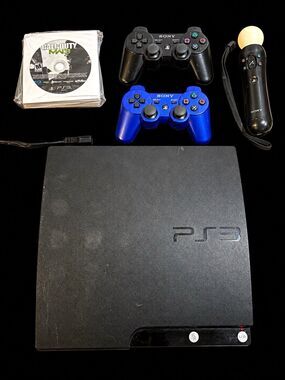 Sony PlayStation 3 CECH-2001A Console Bundle w/ 2 Controllers Move Games HDMI